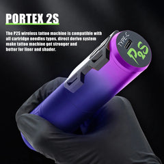 EZ P2S (4.0mm) GRADIENT Color Wireless Tattoo Machine Beginners Tattoo Kit - EZTATTOO