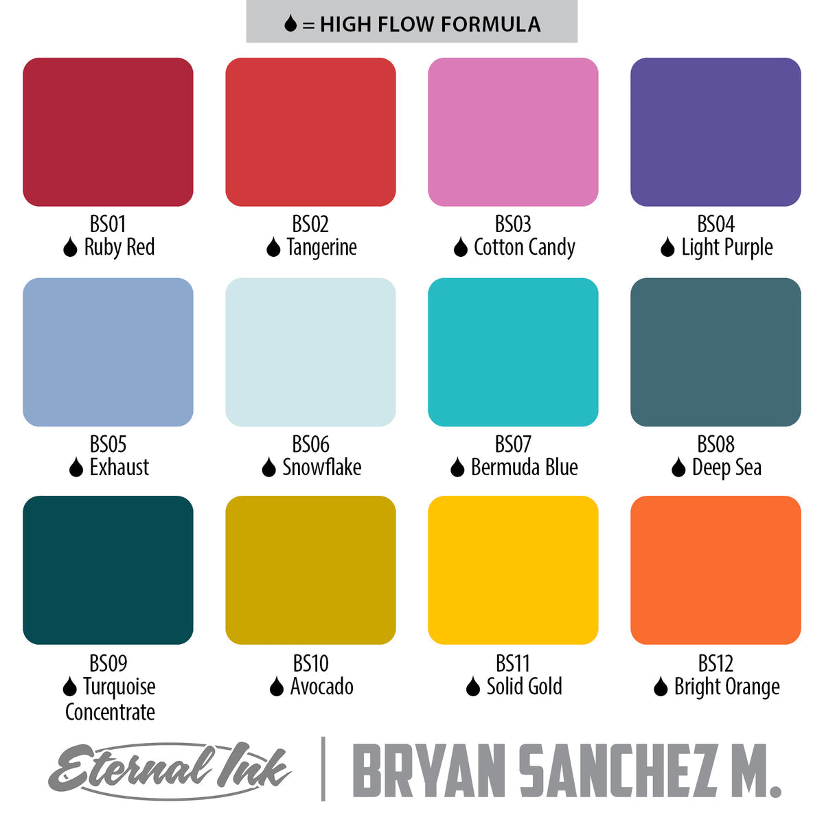 Bryan Sanchez M. Watercolor Ink Set-Eternal Tattoo Ink - EZTATTOO